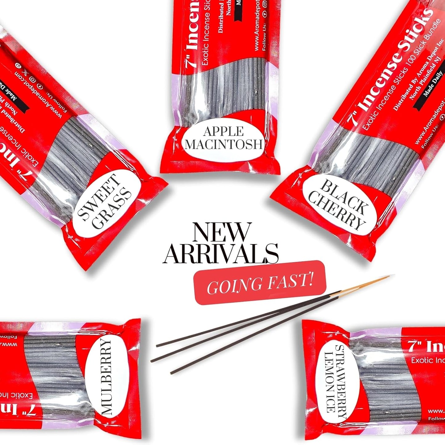 Aroma Depot Lemon Lavender 7" Incense Sticks. Approx. 85 to 100 Sticks Per Bundle, Length - 7 Inch, Each Natural Stick Burns for 35 to 45 mins. Exotic Long-Lasting Fragrance.