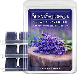 ScentSationals Cedar & Lavender Scented Wax Melts - Lavender, White Cedar, & Mahogany, 10oz (24 Cubes)