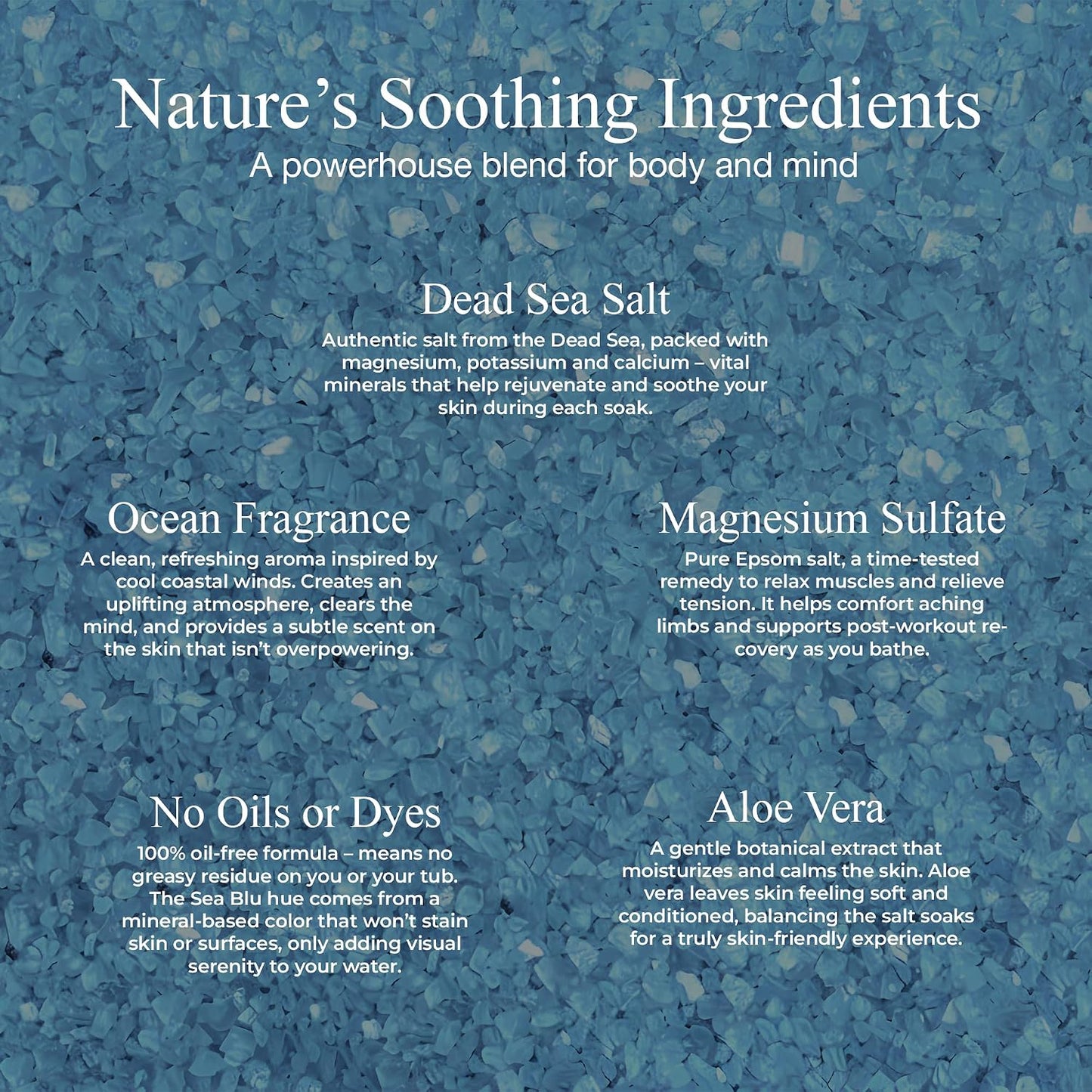 Spazazz Dead Sea Bath Salts with Magnesium & Arnica – Aromatherapy Mineral Bath Soak for Relaxation. Bathtub Soaking Salts – 33.3oz Salt Crystals with Bath Salt Scoop (Sea Blu Release)