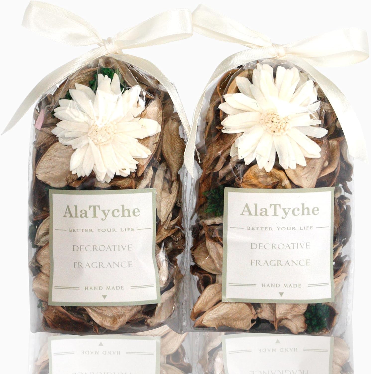Potpourri Bags,Vanilla Scented Potpourri Bowl Fillers,Dried Flowers,Home Fragrance Sachet of Petal, Vase Decor (White Caramel)-Mini