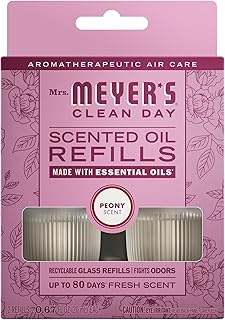 MRS. MEYER'S CLEAN DAY Scented Oil Refills, Peony, contains 2 .67 fl oz refills