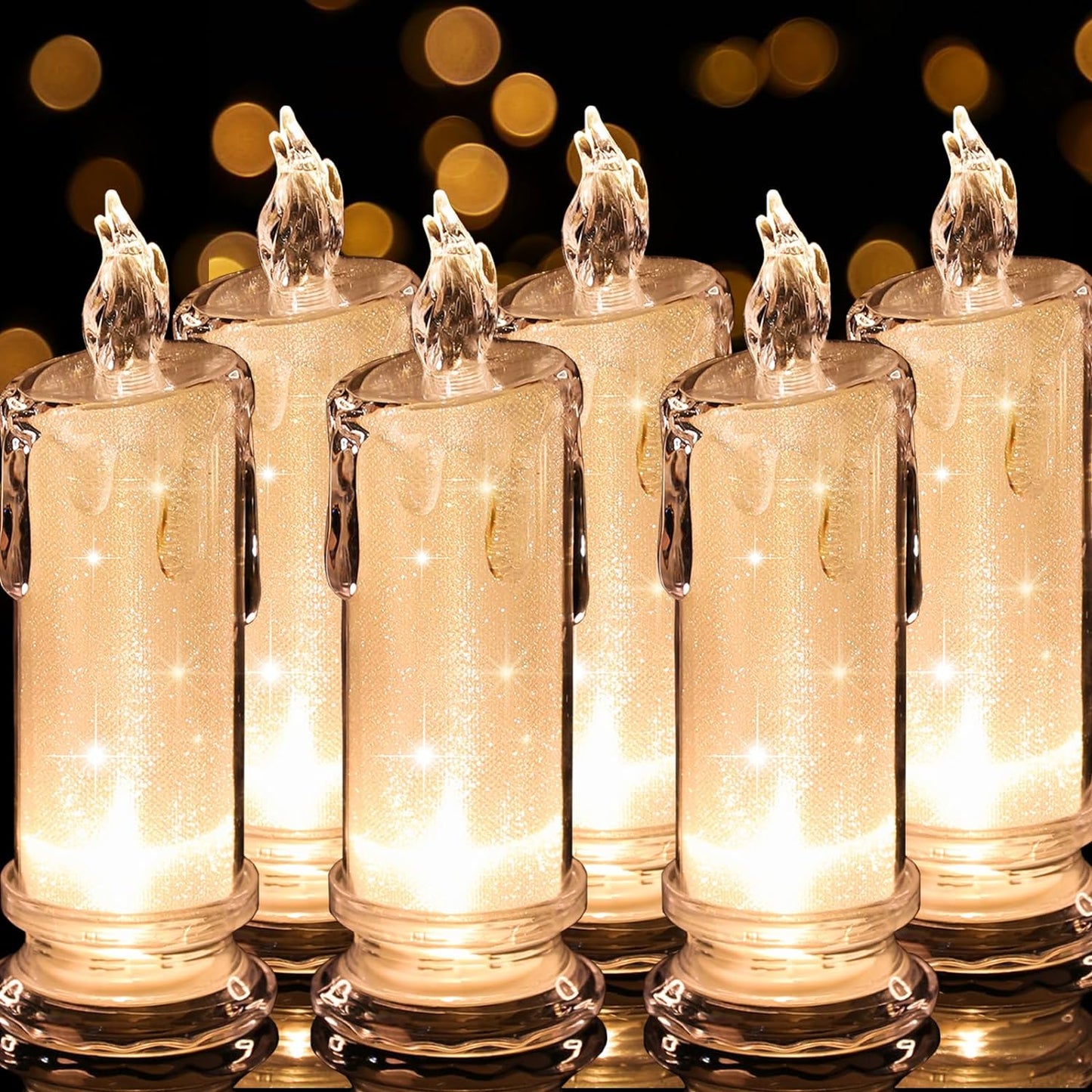 HAIDOLIANGE 6PCS Led Candles,Flameless Candles Battery Operated, Pillar Fake Candles,Velas Artificiales para Decoration for Valentine's Wedding Christmas Table Decorations (D2.5 x H7)
