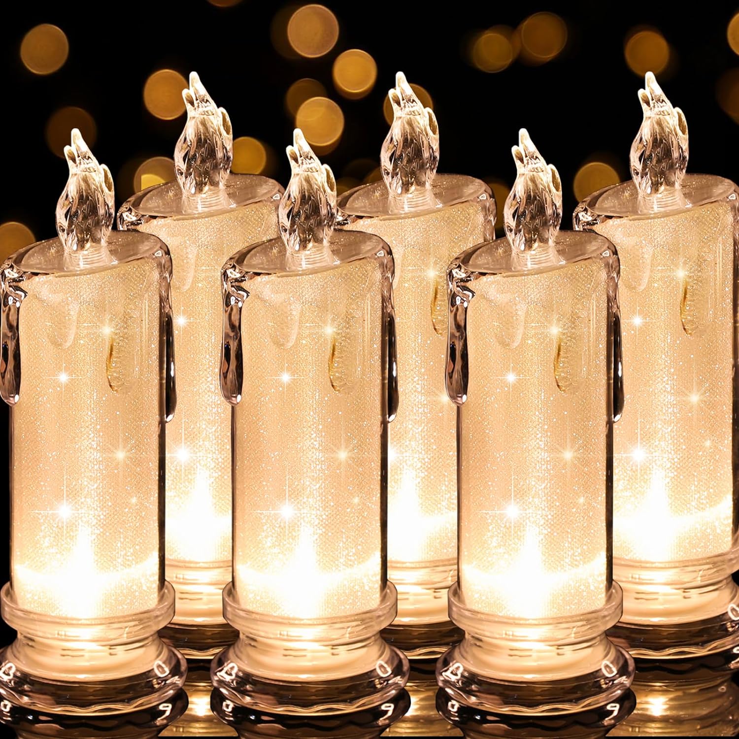 HAIDOLIANGE 6PCS Led Candles,Flameless Candles Battery Operated, Pillar Fake Candles,Velas Artificiales para Decoration for Valentine's Wedding Christmas Table Decorations (D2.5 x H7)