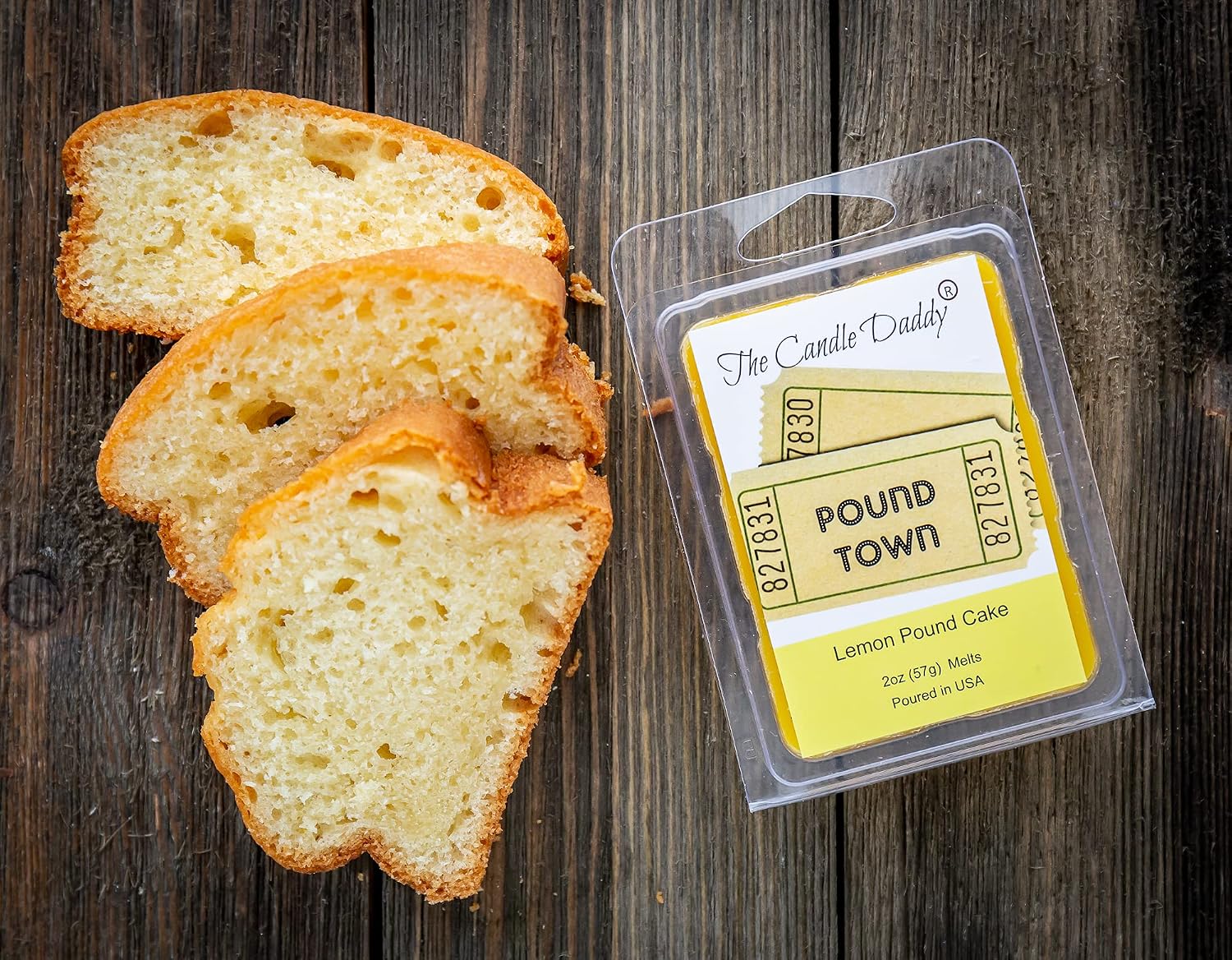 Two Tickets To Pound Town - Lemon Pound Cake Scented Melt - Maximum Scent Wax Melt - 1 Pack -2 Ounces - 6 Cubes Unique Funny Gift for Women, Men, BFF, Wife, Boyfriend Girlfriend, Husband, Partner
