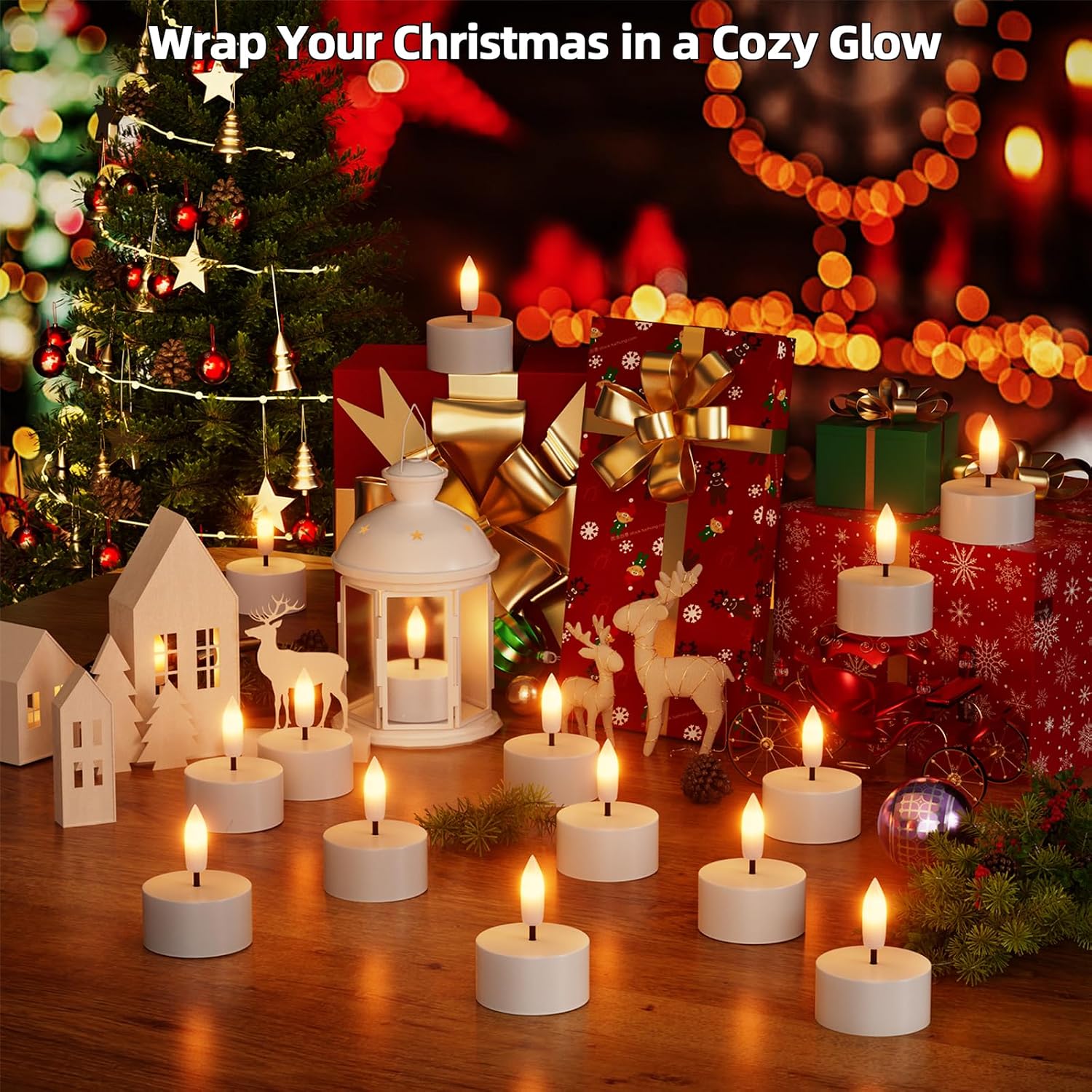 Rechargeable Flameless Tea Lights Candles with Charging Station 6Pcs Battery Tea Lights Candles with Remote & Timer LED Tealight Flickering Realistic for Home Christmas Wedding Decor - White