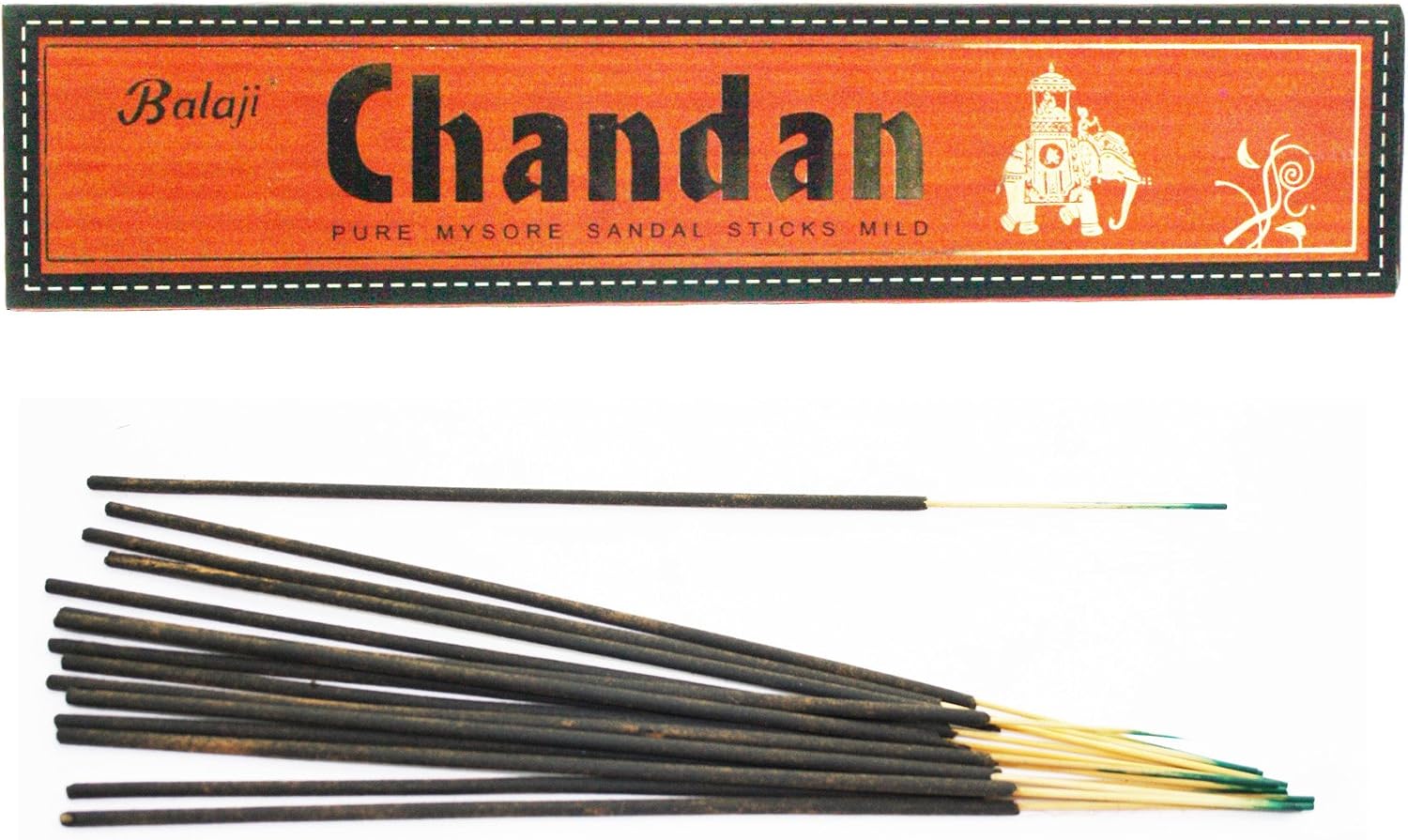 Balaji Chandan Pure Mysore Sandal Mild Incense Sticks, (12 Units x 15 Sticks), Brown,11 x 9.7 x 25 cm