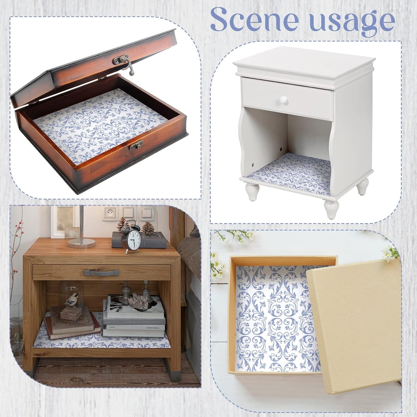 Geelin 24 Sheets Scented Drawer Liners for Dresser Non Adhesive Drawer Paper Sheets Fragrant Paper Liner for Shelf Closet Dresser Home Bedroom(Modern Style)