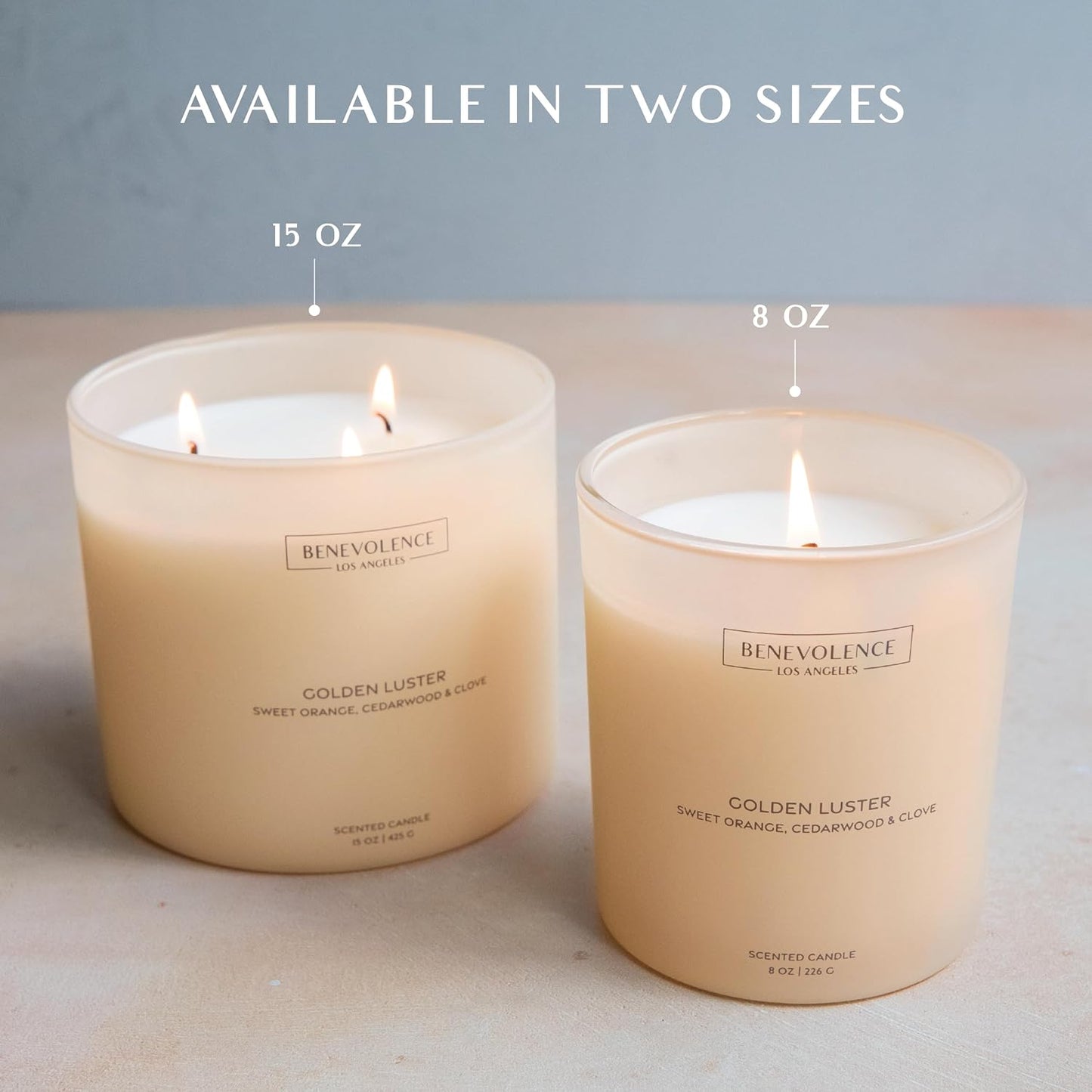 Orange, Cedarwood & Clove – Benevolence LA Large 3-Wick Scented Candle for Home | 15oz, 50-Hour Burn | Soy Wax, Cotton Wicks | Gift Ideas for Women | Malibu Sands Collection