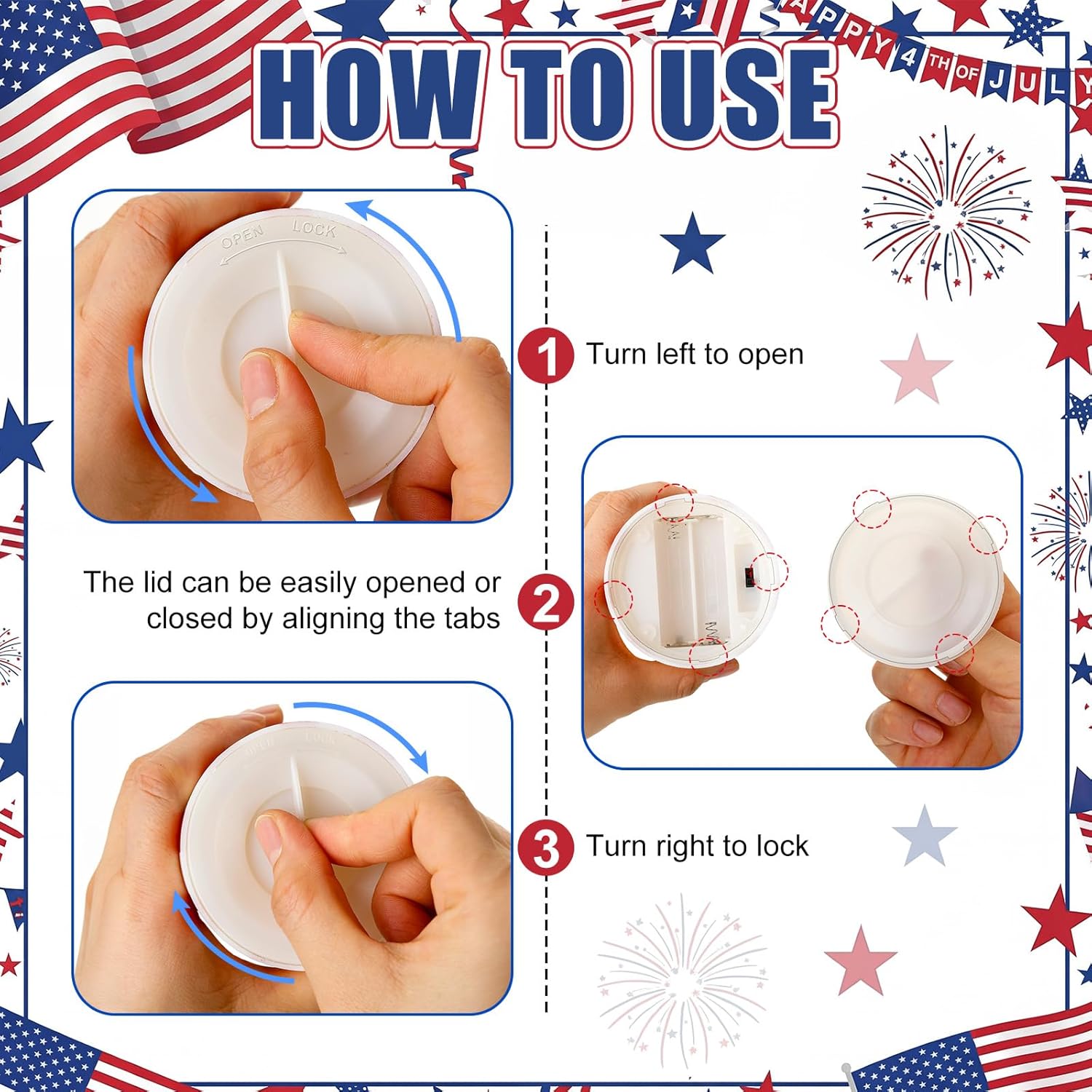 Tuanse Set of 3 Patriotic American Flag Flameless Candles 250th Anniversary Battery Operated 4th of July American Flag Pillar Candle, Mixed Size LED Light Candle for Table Dinner Independence Decor