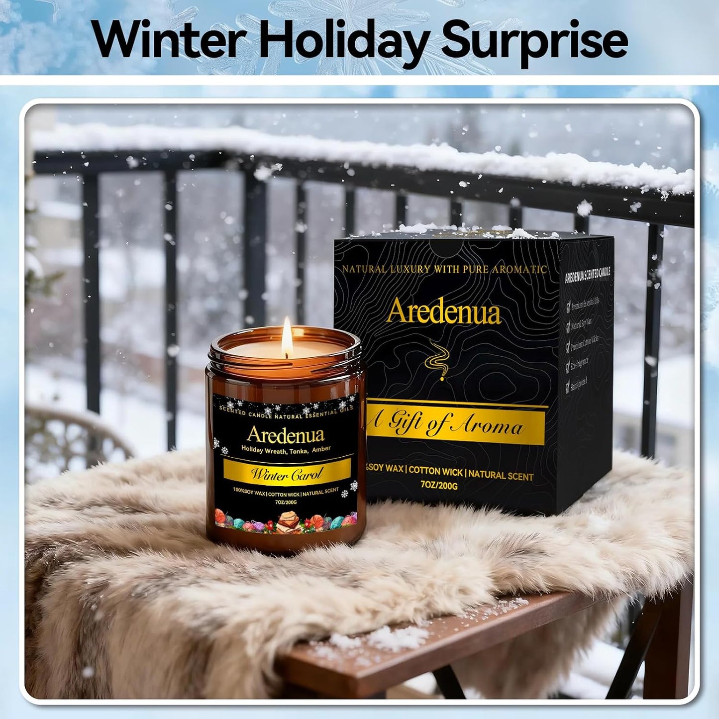 Warm Cashmere Scented Candle – Warm Luxe Cashmere & Soft Vanilla Notes, Cozy Clean Scent, Natural Soy Wax Candles, Long Lasting Candle for Home & Relaxation - 7oz Aromatherapy Candles