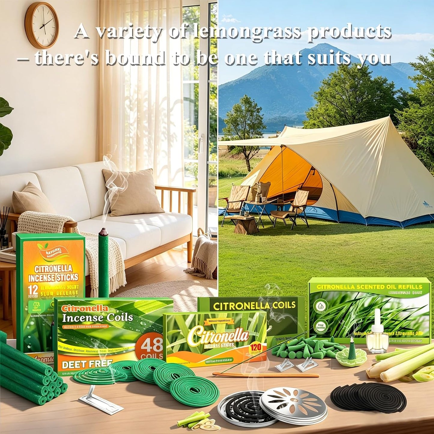 FIRIK Citronella Incense Cones (120 PCS) with 1 Holder, Lemongrass Cones Incense Gift Set for Indoor and Summer Outdoor Patio Camping Trip Garden Gathering