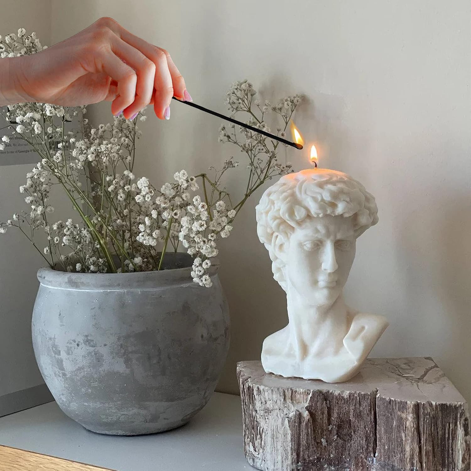 Mila Moya Decorative Wooden Matches 8in/20cm | 80 Count | Long Matches for Candles & Fireplace | Matchsticks with Strick Pad | Artisan Safety Matches