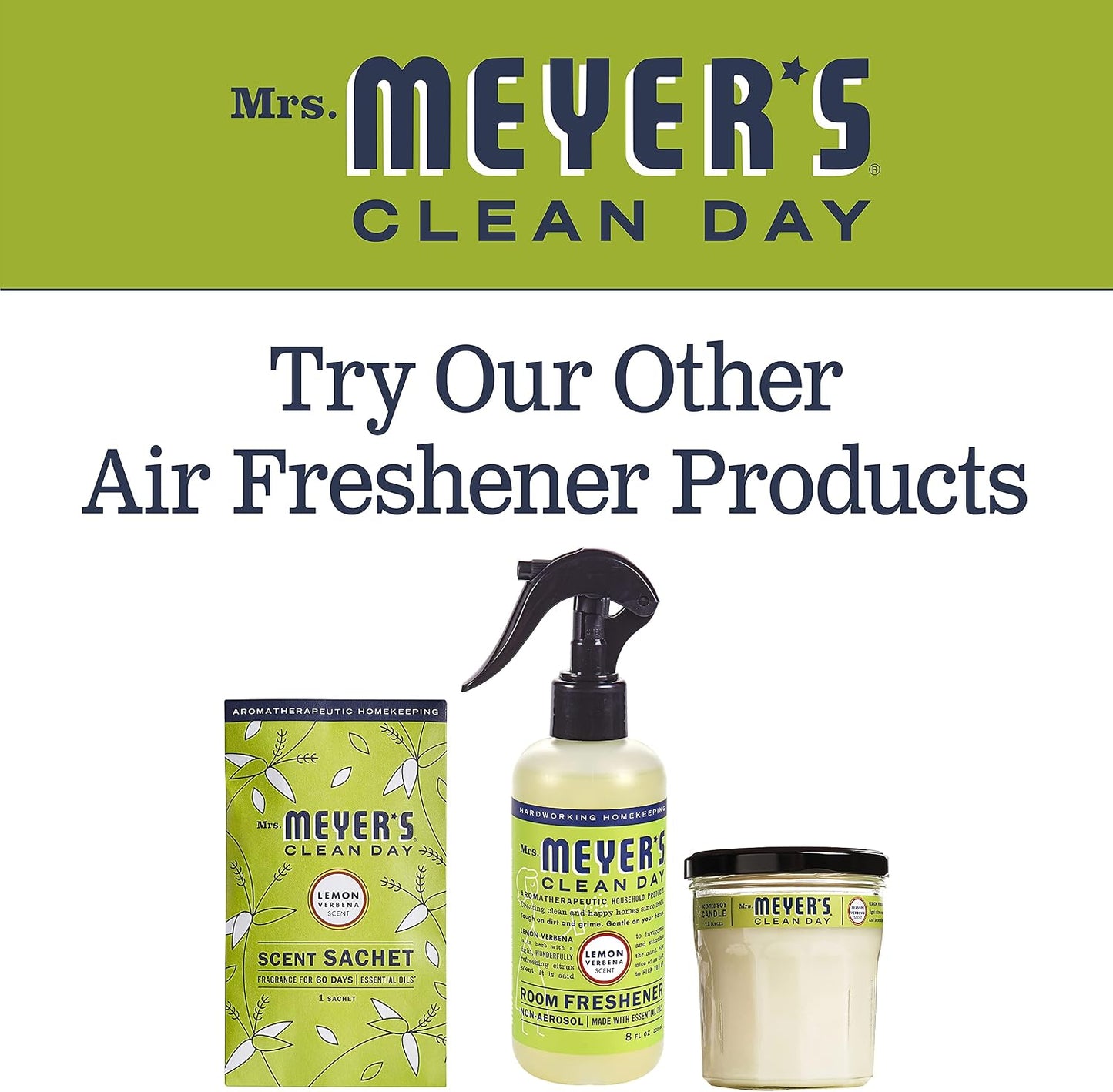 Mrs. Meyer's Clean Day Room Freshener Spray Bottle, Lemon Verbena Scent, 8 Fl oz (Pack of 2)