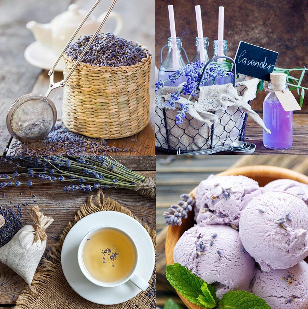 TooGet French Lavender Buds Top Grade Dried Lavender Flower 100% Pure and Natural Flowers Fresh Fragrance Large Resealable Bag - 4 OZ