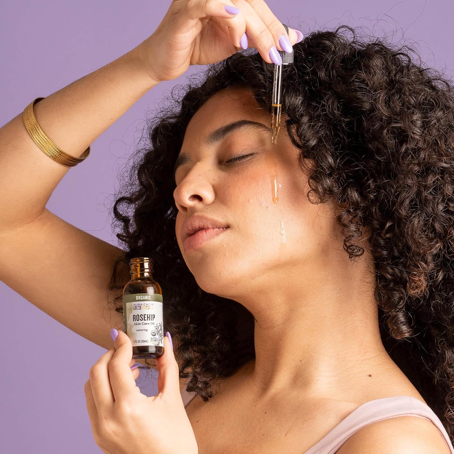 Aura Cacia Organic Rosehip Skin Care Oil | GC/MS Tested for Purity | 30ml (1 fl. oz.)