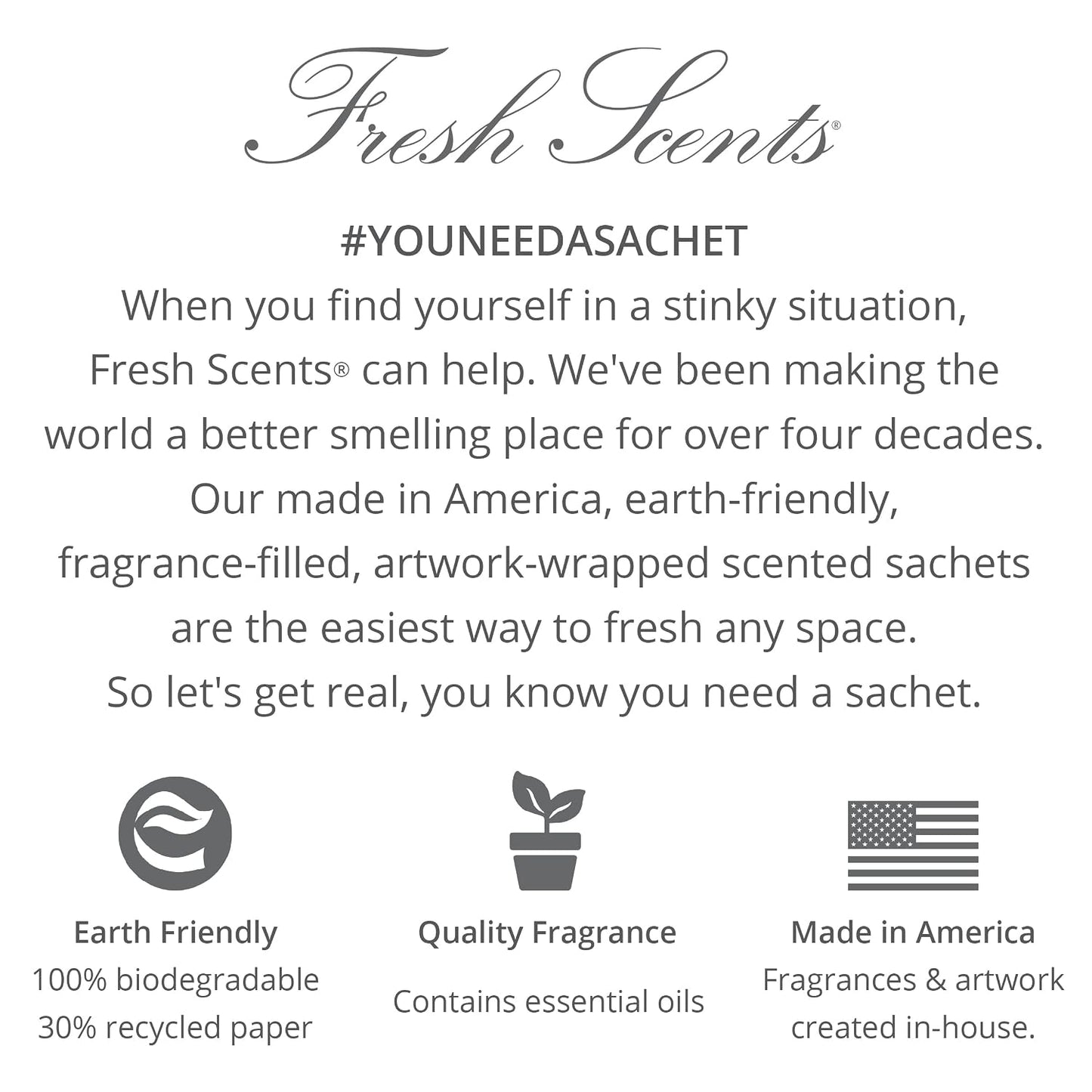 Fresh Scents Scented Sachets - Summer Romance, 6 Count (Pack of 1)