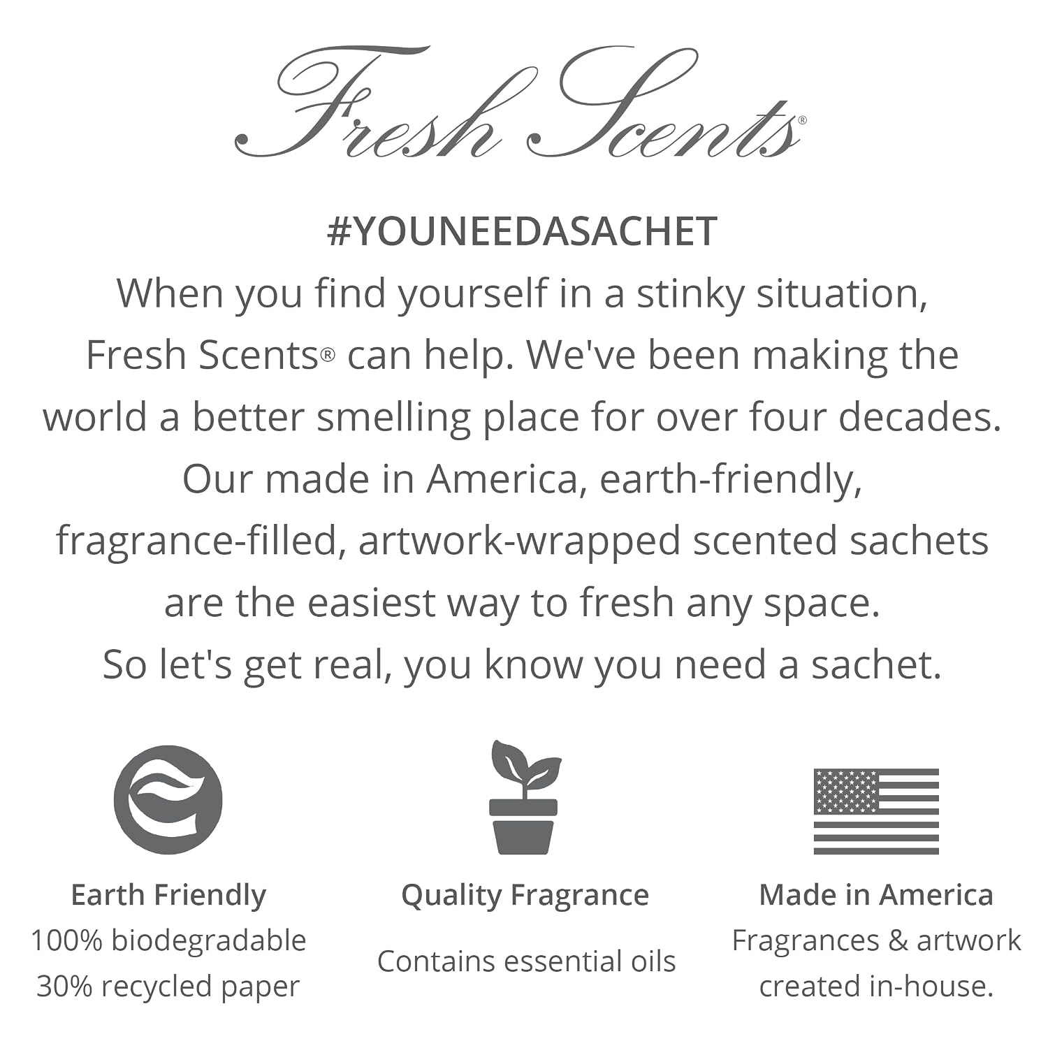 Fresh Scents Scented Sachets - Summer Romance, 6 Count (Pack of 1)
