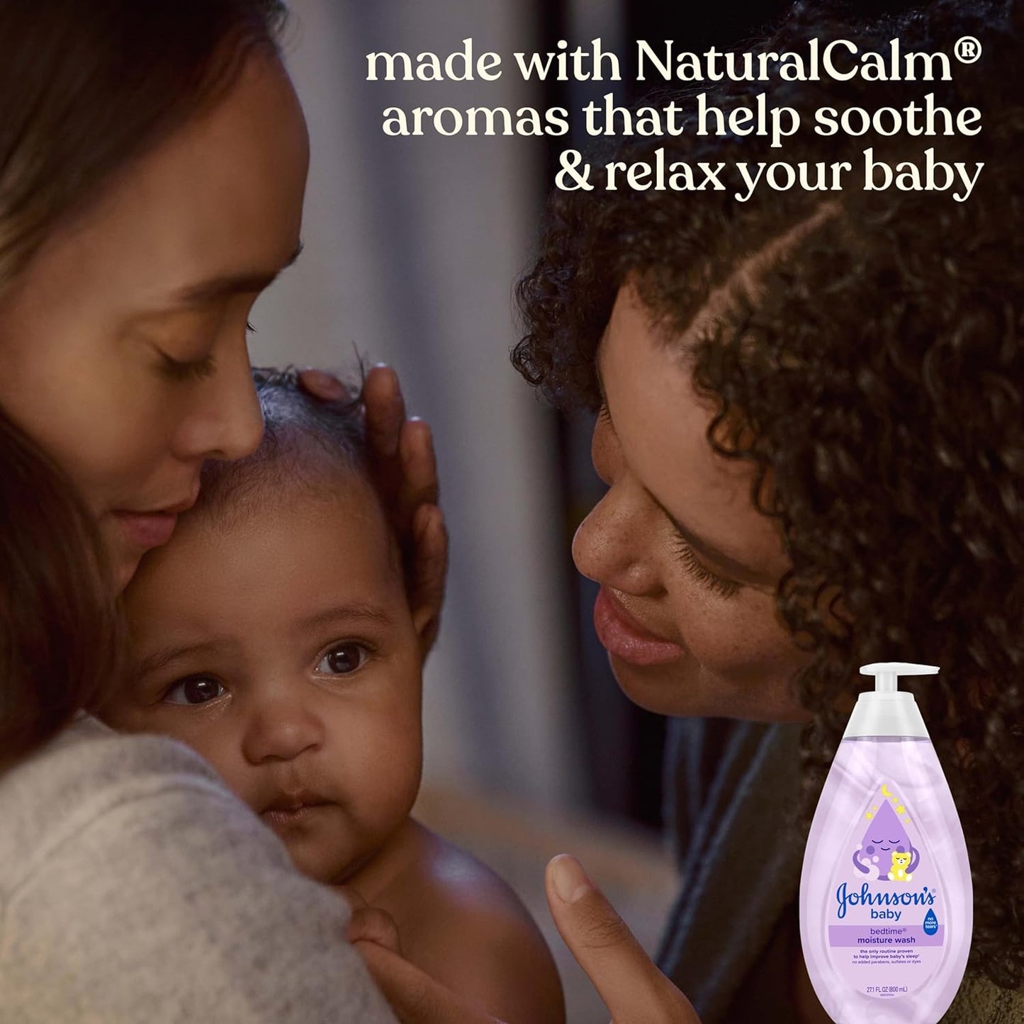 Johnson's Baby Bedtime Moisture Body Wash, Soothing NaturalCalm Aromas, Nighttime Bath Wash to Help Calm Baby Before Bed, Baby Wash, No added Parabens & Sulfates, 27.1 fl. oz