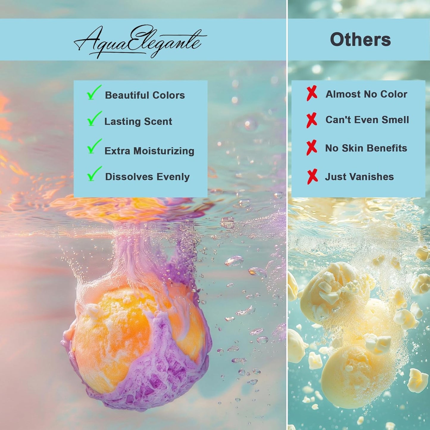 Aqua Elegante Luxury Bath Bombs for Men - Gift Set of 12 Large Bathbombs with Essential Oils, Shea Butter, Coconut Oil - No Stain, Natural, Vegan Moisturizing Spa Present for Dad, Husband, Boyfriend