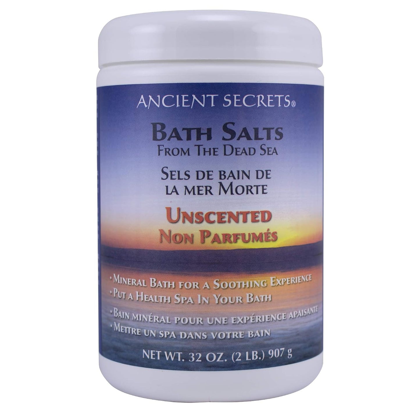 Ancient Secrets Mineral Baths, Aromatherapy Dead Sea, Unscented, 32 oz (2 Lbs) 908 G (Pack of 2)
