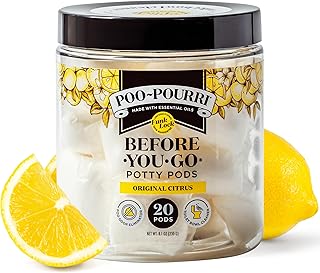 Poo~Pourri Original Citrus Before-You-Go 2-in-1 Toilet Potty Pods 20ct - Bathroom Odor Remover & Toilet Cleaner - Plant Based Ingredients & Essential Oils - with Lemon, Bergamot, & Lemongrass Scent