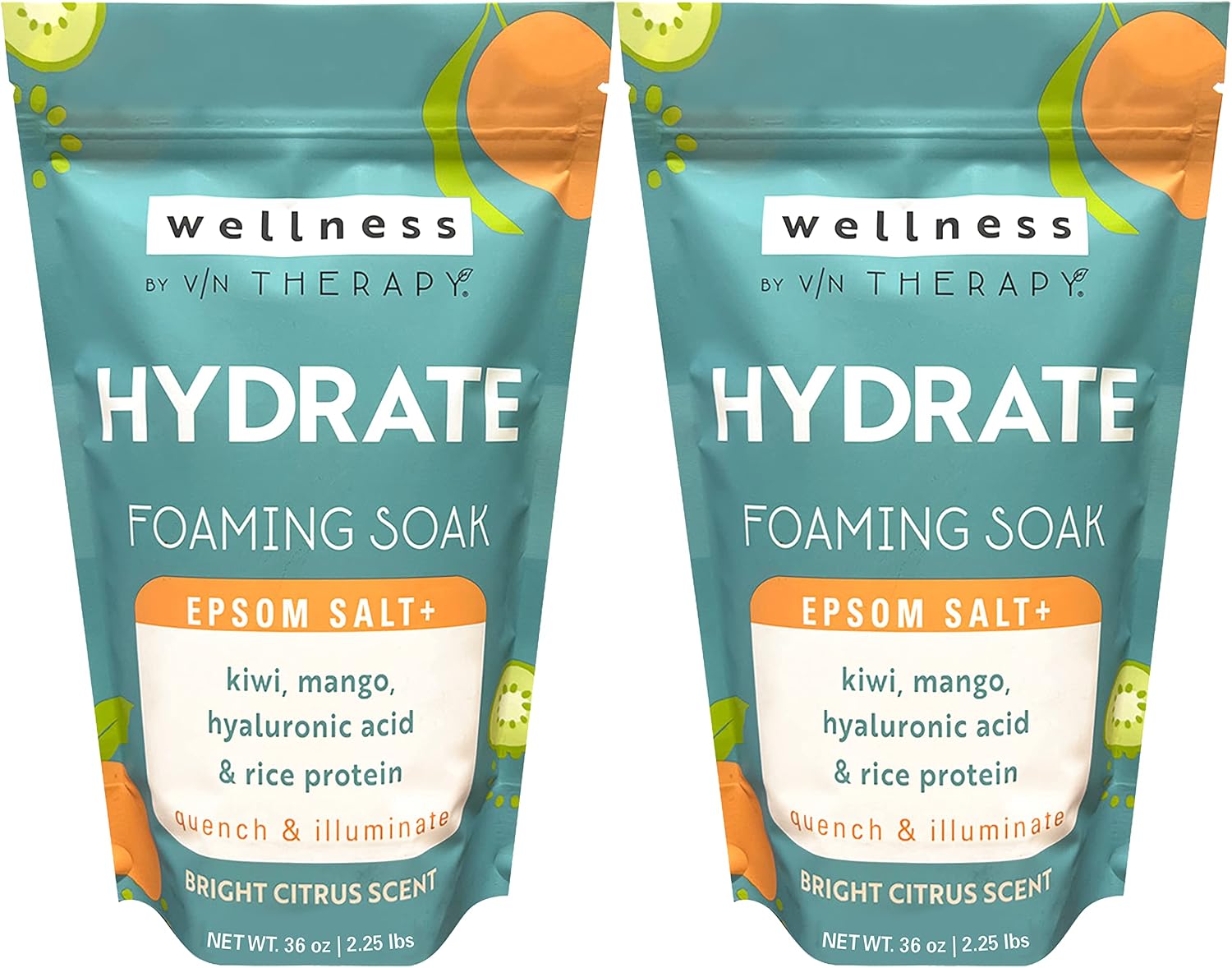Wellness By Village Naturals Therapy, Hydrate Foaming Bath Soak, 36 oz, Pack of 2
