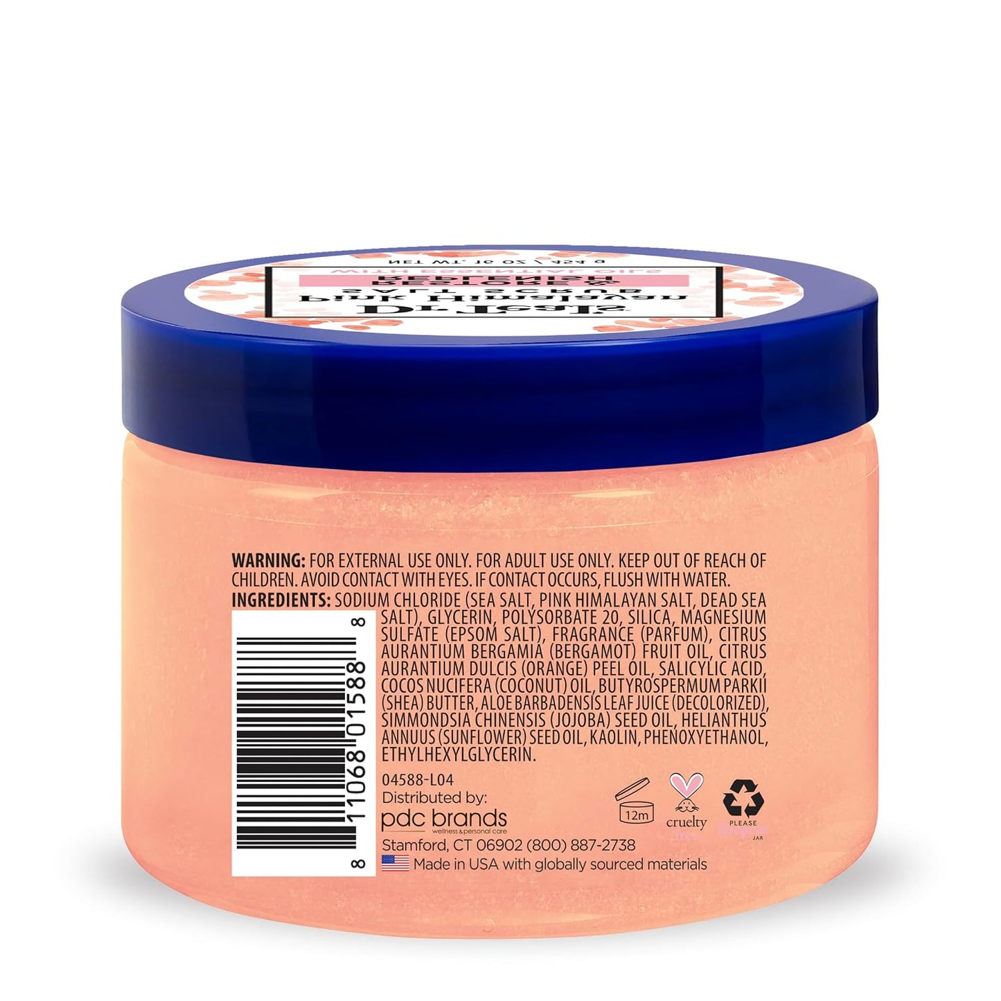 Dr Teal's Pink Himalayan Salt Body Scrub, Restore & Replenish with Pure Epsom Salt & Essential Oils, 16 oz (Pack of 3)