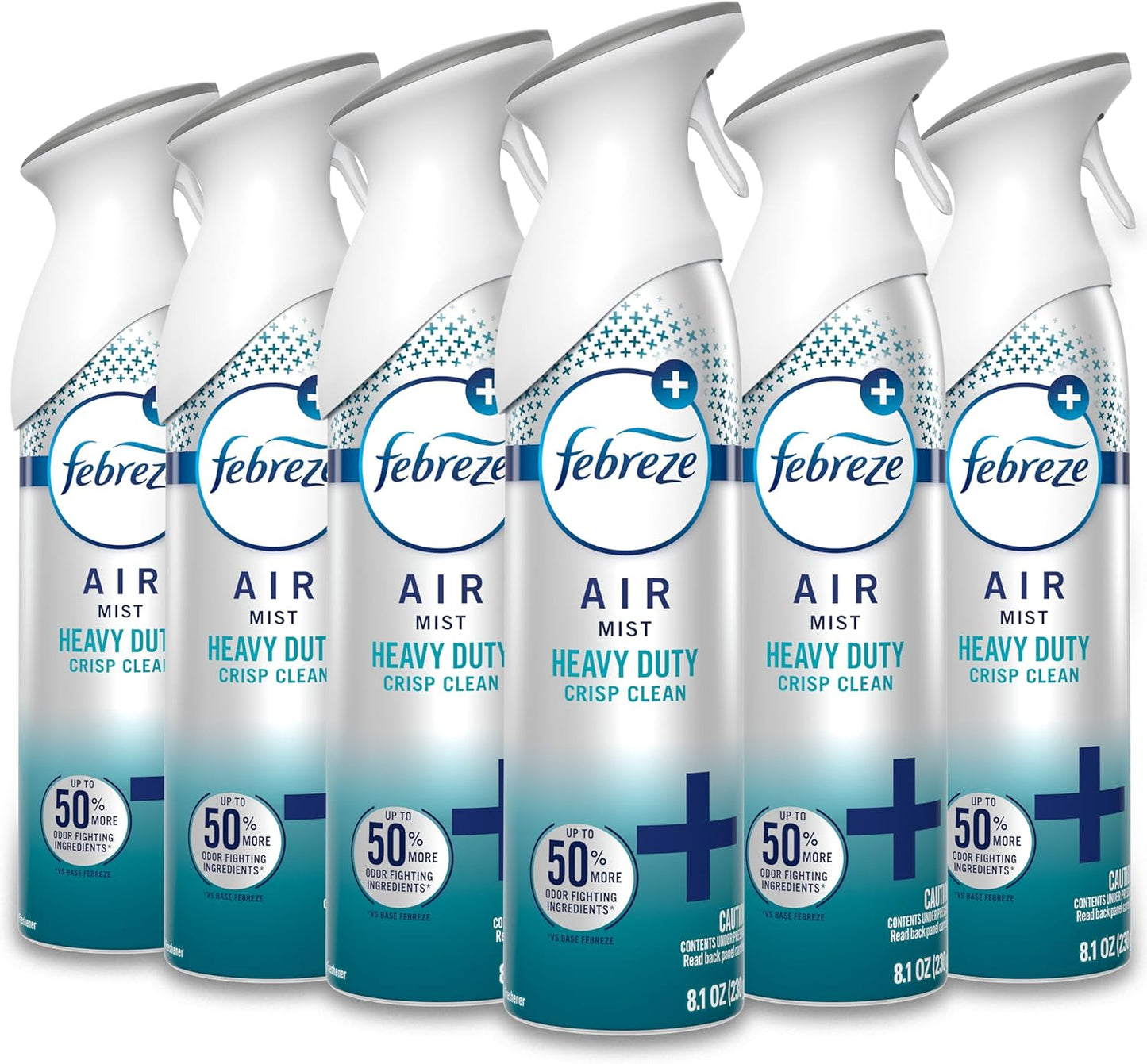 Febreze Air Mist, Air Freshener Spray, Odor Fighting Room Spray, Deodorizer for Home Bathroom Kitchen Office Apartment Dorm Room Classroom, Heavy Duty Crisp Clean Scent, 8.1oz, (Pack of 6)