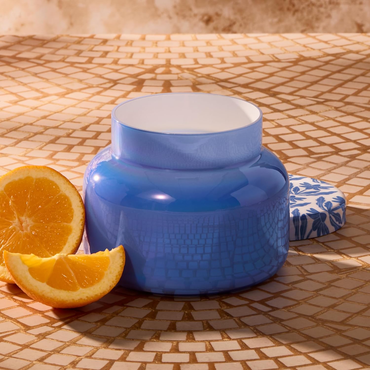 Capri Blue Scented Candles - Spring Capsule Collection, Riviera Sunset - Long Lasting Soy Wax Blend - Luxury Candles for Home Scented with Tropical Fruit & Sugared Citrus - Glass Jar (Volcano, 19 oz)