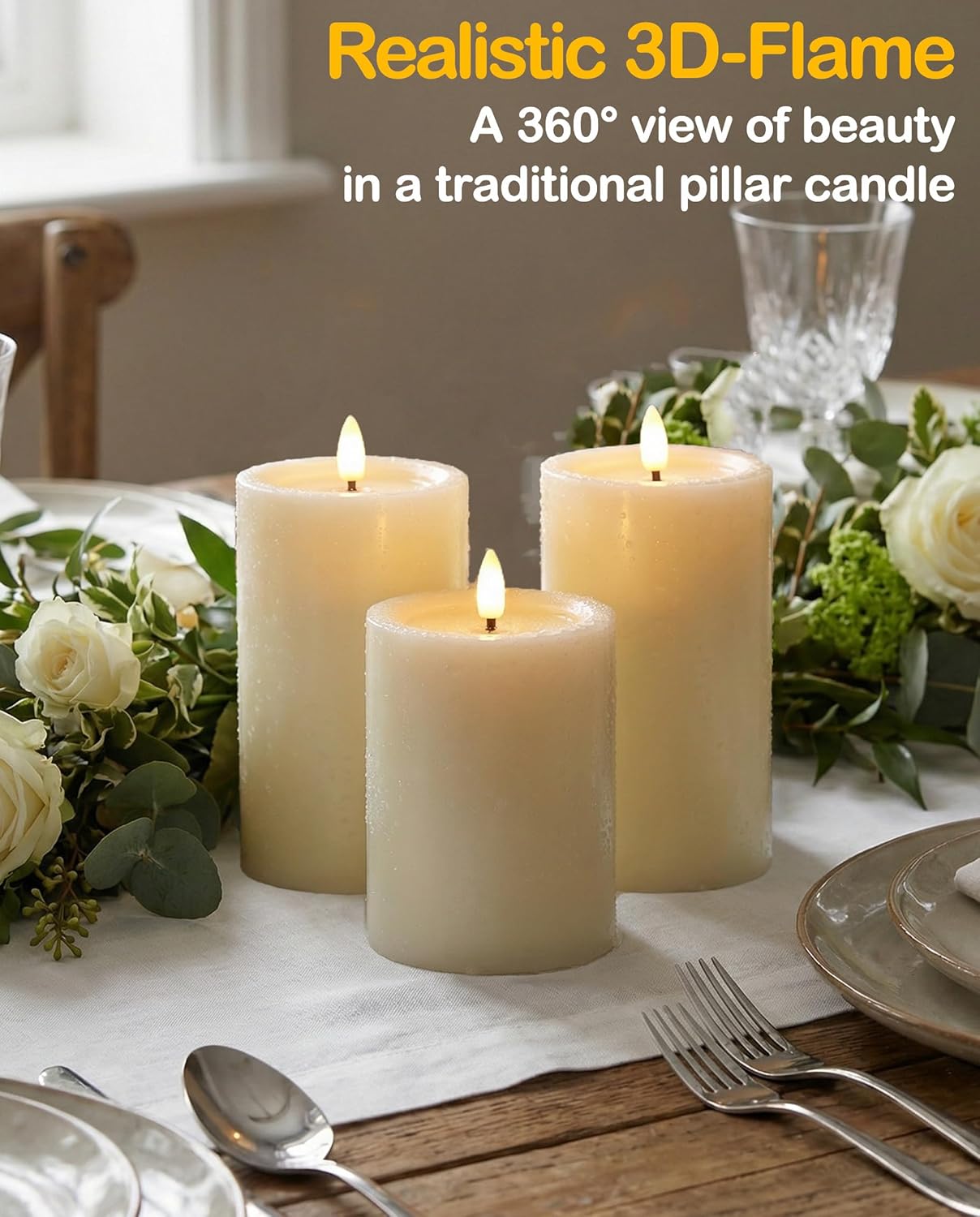 Gmnee 3"x6" Outdoor Waterproof Flameless Candles with Remote Timers Plastic | 2 Pack Battery Operated Candles, LED Candles, Electric Fake Pillar Candles for Patio, Porch, and Lanterns Decor (Ivory)