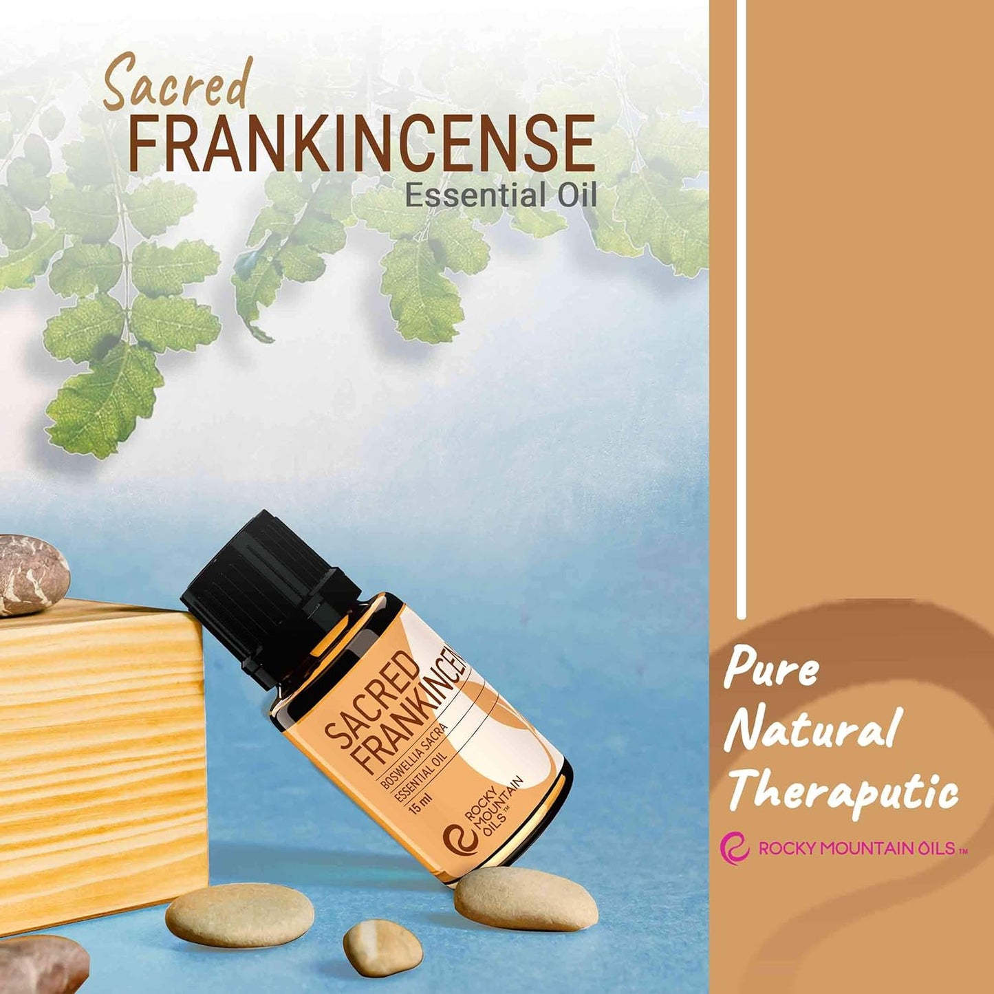 Rocky Mountain Oils Sacred Frankincense Essential Oil - Aromatherapy Essential Oils for Diffusers, Topical Massage Oil for Massage Therapy and Skin Care, and Household - 15ml