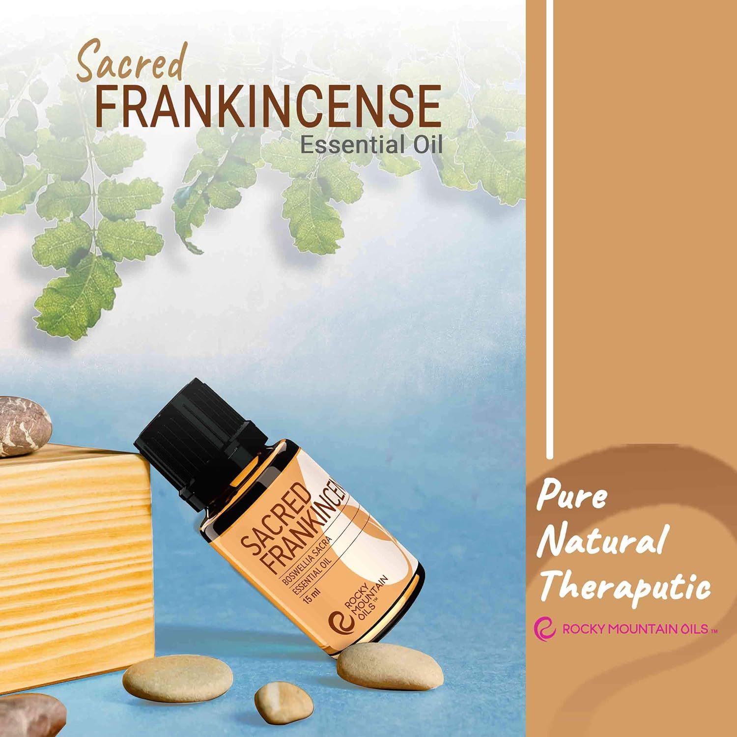 Rocky Mountain Oils Sacred Frankincense Essential Oil - Aromatherapy Essential Oils for Diffusers, Topical Massage Oil for Massage Therapy and Skin Care, and Household - 15ml