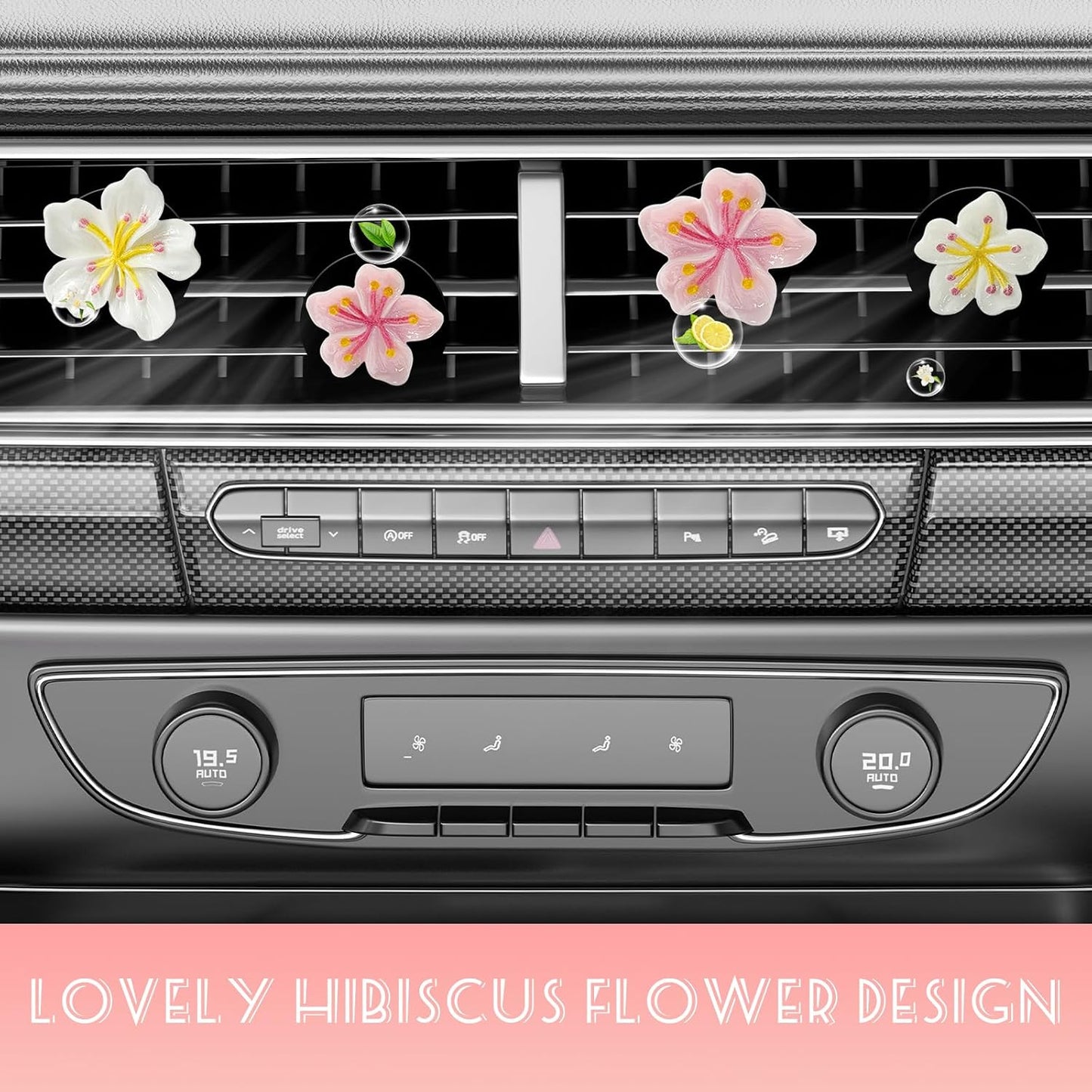 4 PCS Cute Car Air Freshener Vent Clips, Flower Air Conditioning Outlet Clip Aesthetic Decoration, Automotive Interior Daisy Refillable Diffuser for Women Girls, Car Accessories