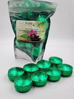 Spa Pure Menthol Aromatherapy Shower: Steamers Tablets Bombs With 100% Natural/Organic Essential Oils - Transform Your Shower - Transform Your Mood (Count of 8) Pack of 1