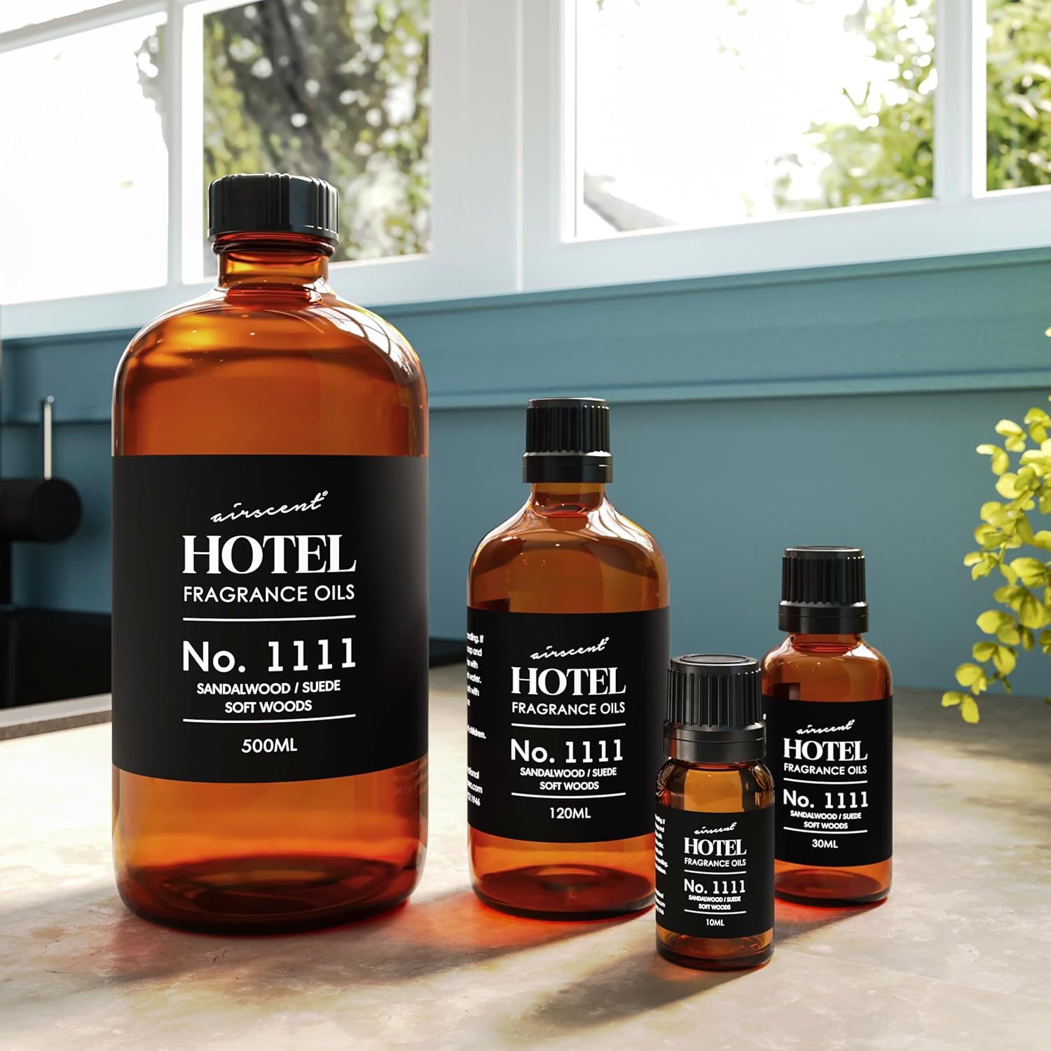 AirScent My Way Diffuser Oil No. 1111 Inspired by the 1 Hotel Miami - Sandalwood Suede Soft Woods - Fragrance Oil Blend for Ultrasonic and Waterless Diffusers and Crafting - 10 mL, 0.34 fl oz Bottle