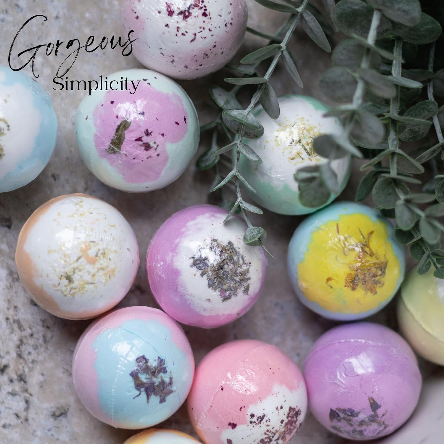 Beautiful Gift Sets for Women - 12 Beautiful Inspire Organic Bombs Bombs & 15 Inspire Breathe Shower Steamers Eucalyptus and Mint