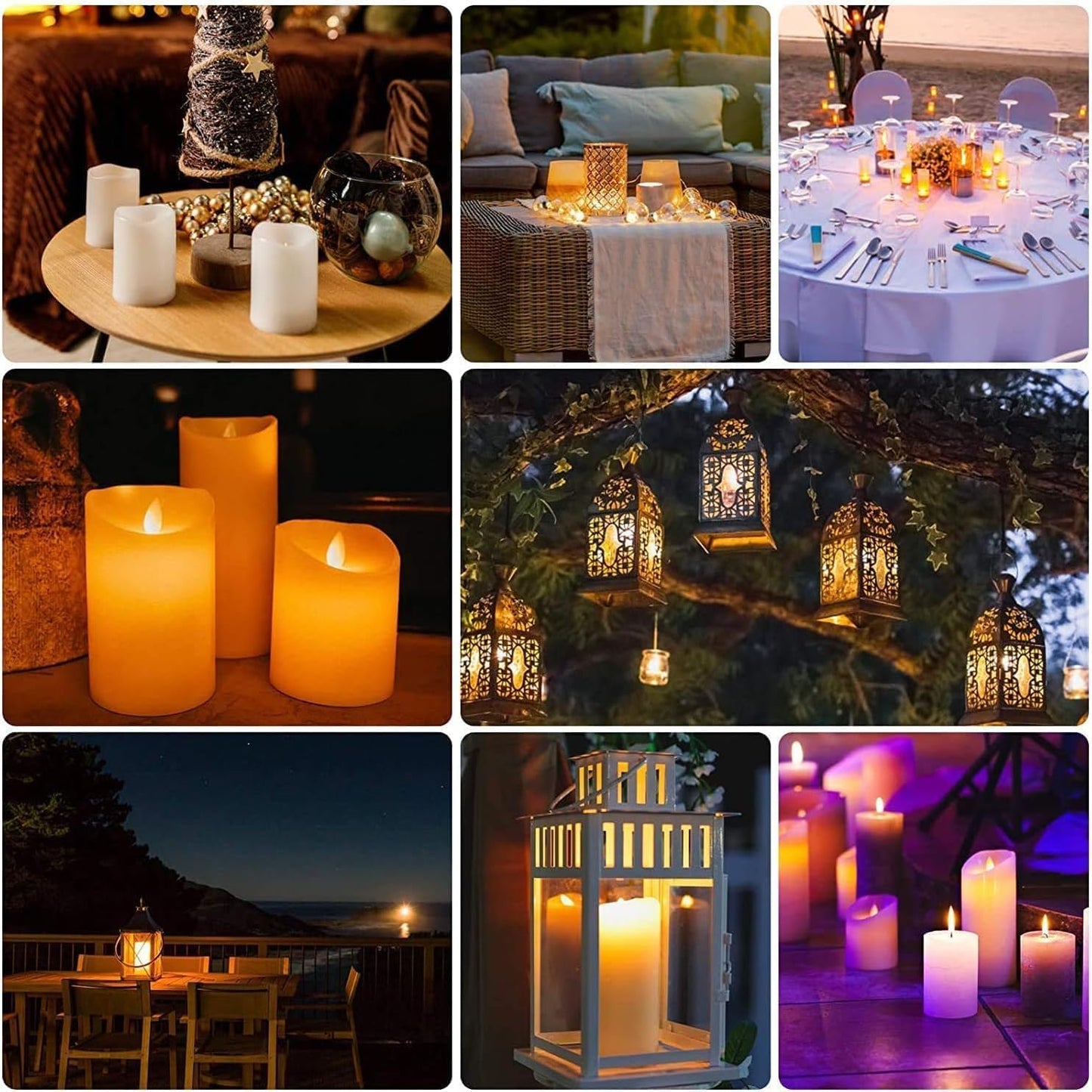 CLTNIKET12-Pack LED Flameless Candles(D 2.2''X H 4'' 5'' 6'' 7'') with Remote Control Waterproof Outdoors & Indoors, Battery Candles with Remote Timer, Decorative Remote Led Candles.
