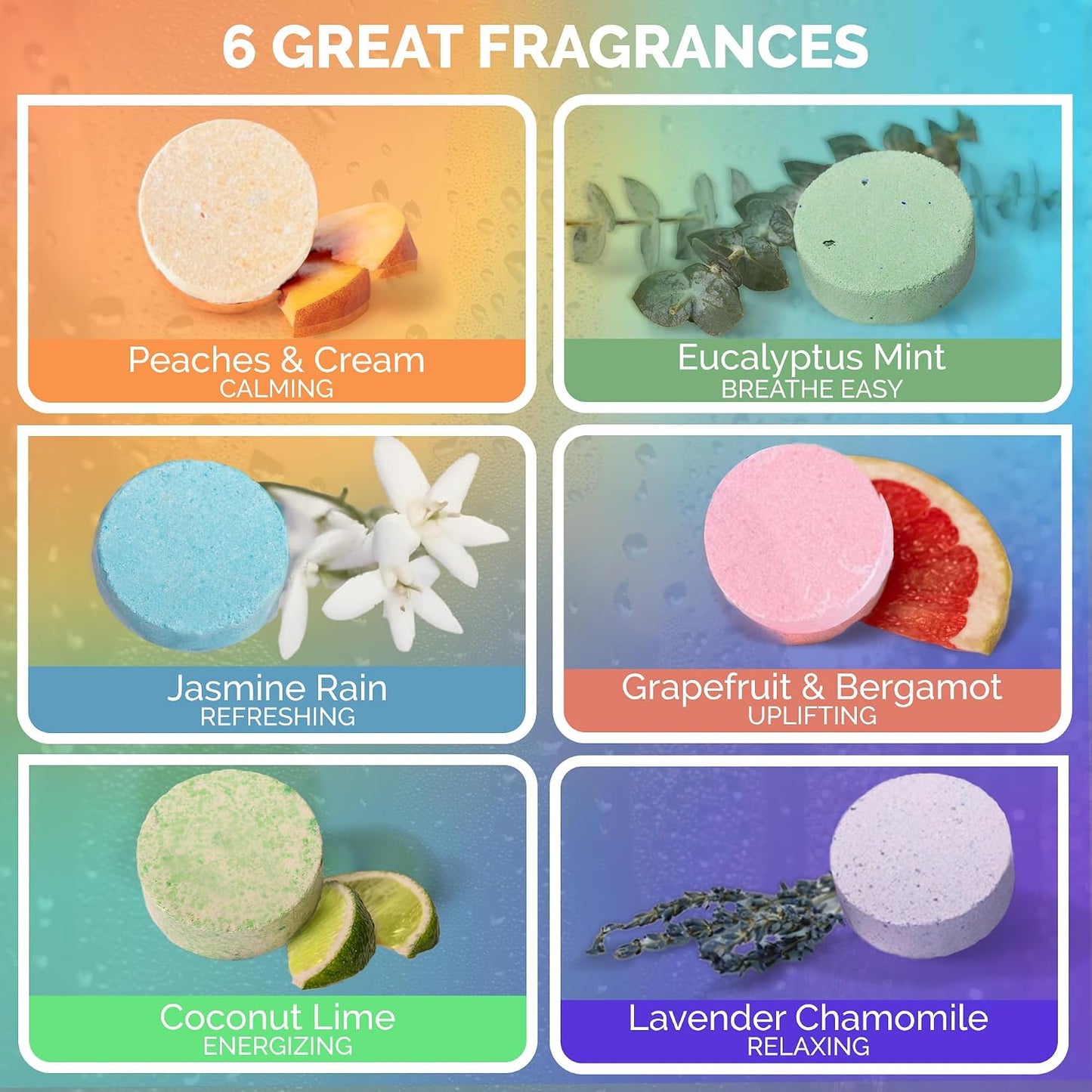 Shower Steamers Aromatherapy Multi Pack, Pure Essential Oil, All Natural, for Men and Women, Made in USA