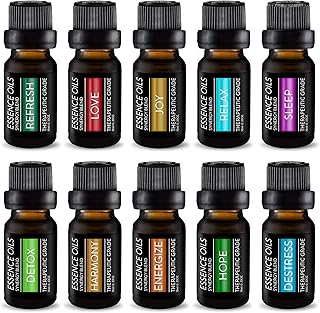 Pure Daily Care Aromatherapy Top 10 Essential Oil Synergy Blend Set – Therapeutic Grade Synergy Oil Blends – Uplift Mind, Body and Spirit – 10 x 10 Ml Blends – No Fillers & No Additives