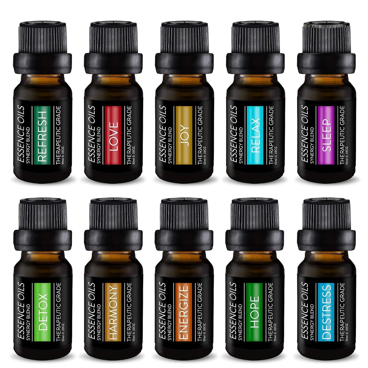 Pure Daily Care Aromatherapy Top 10 Essential Oil Synergy Blend Set