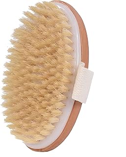 Dry Brush,Natural Bristle Exfoliating Scrubber,Dry Brushing Body Brush for Lymphatic Drainage,Cellulite Decrease,Dry Skin,Blood Circulation Boost and Pore Cleansing