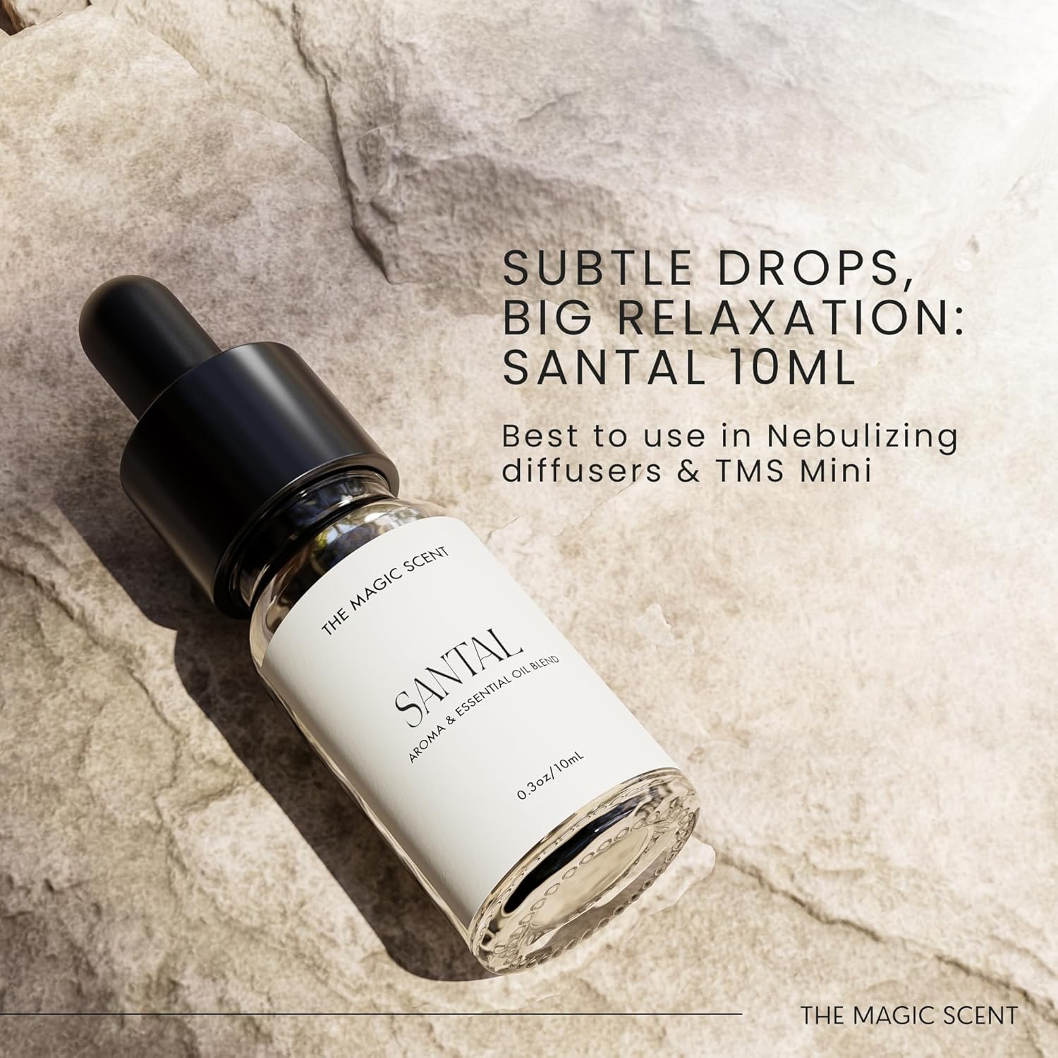 The Magic Scent Santal Diffuser Oil - Fragrance Scent - Cold-Air & Ultrasonic - Santal Essential Oil - Diffuser Oils Scents for Home - Sandalwood Oil - 0.3 fl oz, 10 mL