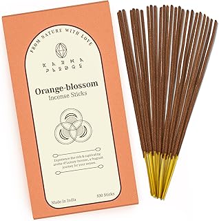 KarmaPledge Orange Blossom Incense Sticks, Burn Time 45-60 Min, 100 Sticks