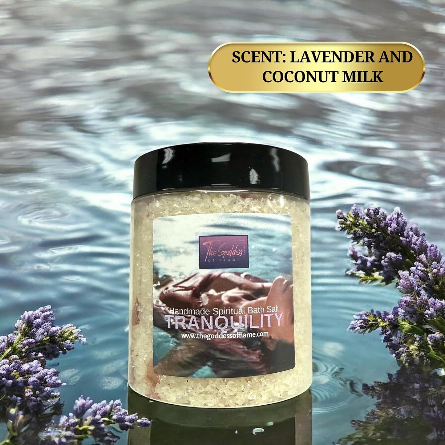 Tranquility Bath Salts – Dead Sea Salt Bath Soak for Relaxation, Calm, Spiritual Cleansing & Ritual Use 12oz