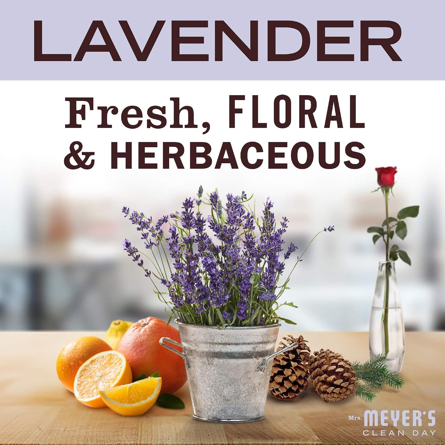 MRS. MEYER'S CLEAN DAY Lavender Soy Candle, Garden-Inspired Aromatherapy Homekeeping, 35 Hour Burn Time, Made with Essential Oils, 7.2 oz Large Glass Jar Candles (Pack of 2)