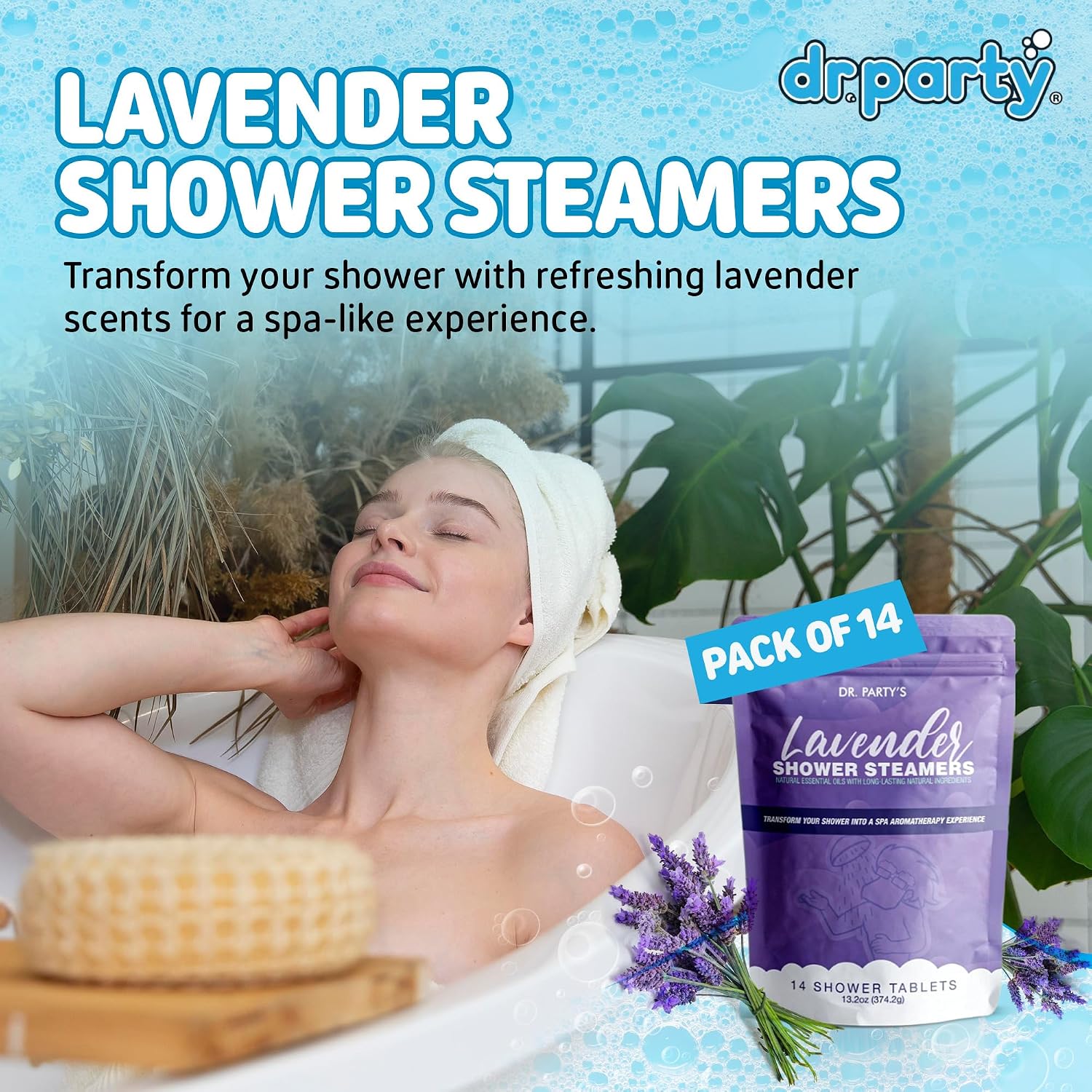Shower Steamer - 5 Different scents - 14 Tablets per Package (Lavender)