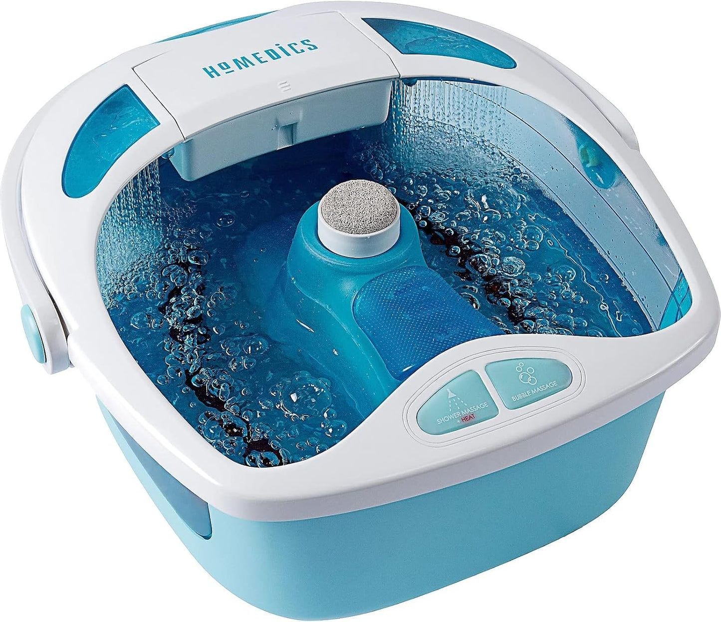 HoMedics Shower Bliss Foot Spa, Shower Massage Water Jets, Pedicure Center with 3 attachments, Toe-Touch Control, FB-625H