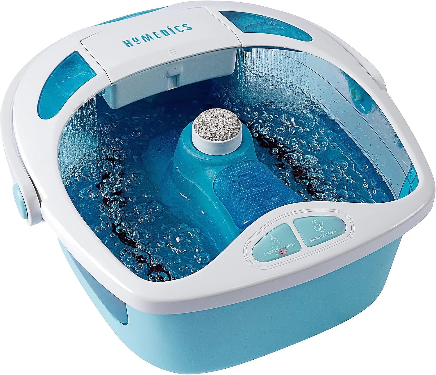 HoMedics Shower Bliss Foot Spa, Shower Massage Water Jets, Pedicure Center with 3 attachments, Toe-Touch Control, FB-625H