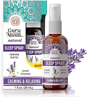 GuruNanda Sleep Spray (1 Fl oz) - 100% Pure & Natural Blend of Lavender, Chamomile & Aromatherapy Essential Oils - Supports Calm & Relaxed Rest - Bedtime Mist for Bed, Pillows or Linen