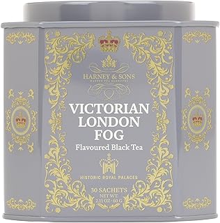 Harney & Sons Victorian London Fog Tea, Black & Oolong Tea with Vanilla, Citrus & Lavender, 30 Sachets